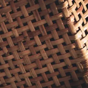Close-up of a handwoven wicker basket